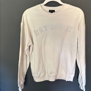 Dry Goods XS rhinestone Cream Sweatshirt